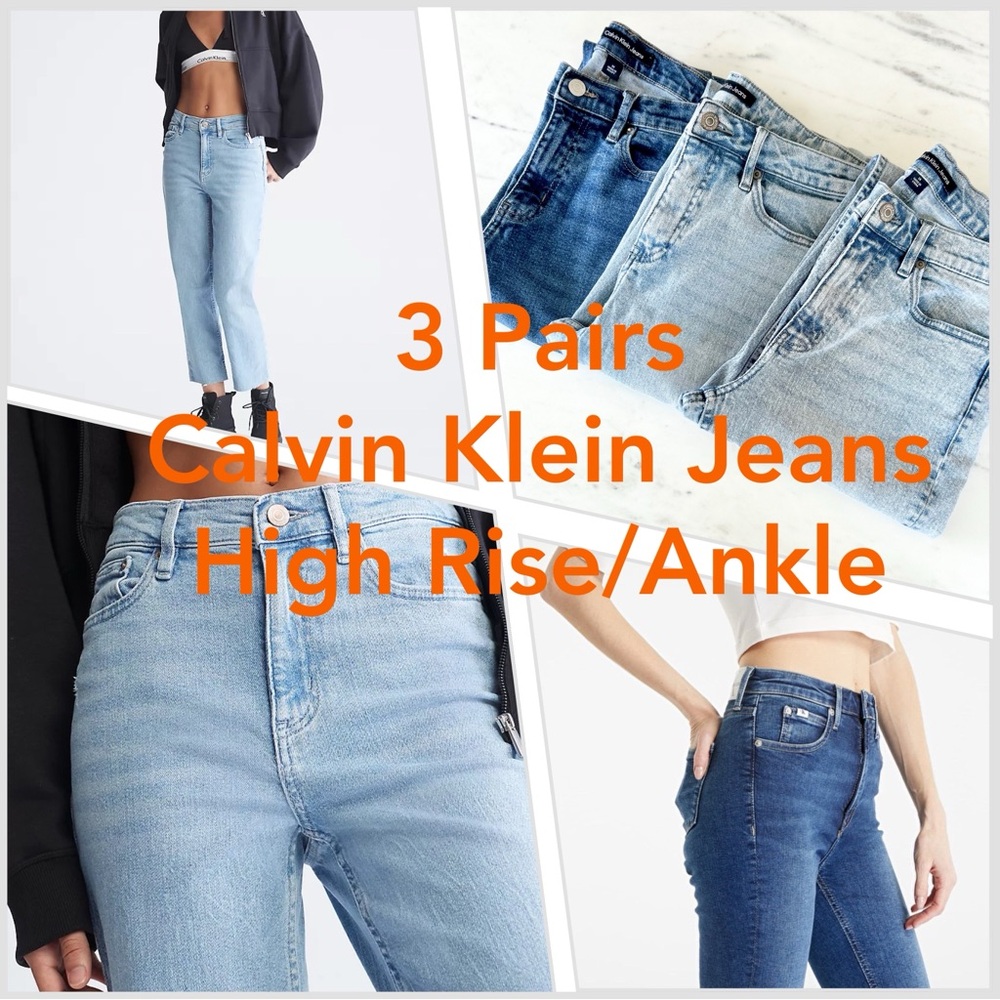 Calvin Klein Light Blue & Medium Blue Straight Leg Jeans (3 Pairs)